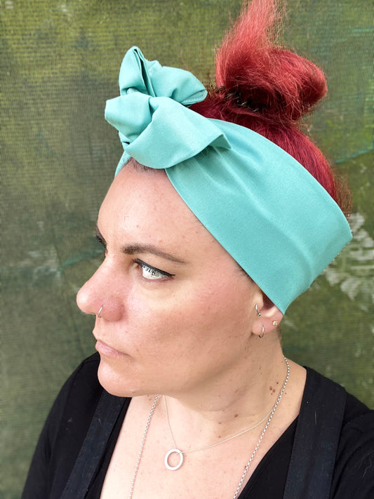 Cambridge Green Boho Wire Headband - Bae Bands Australia Twist Bow Wire Headband allows for your headband to stay in place all day with no headaches,
