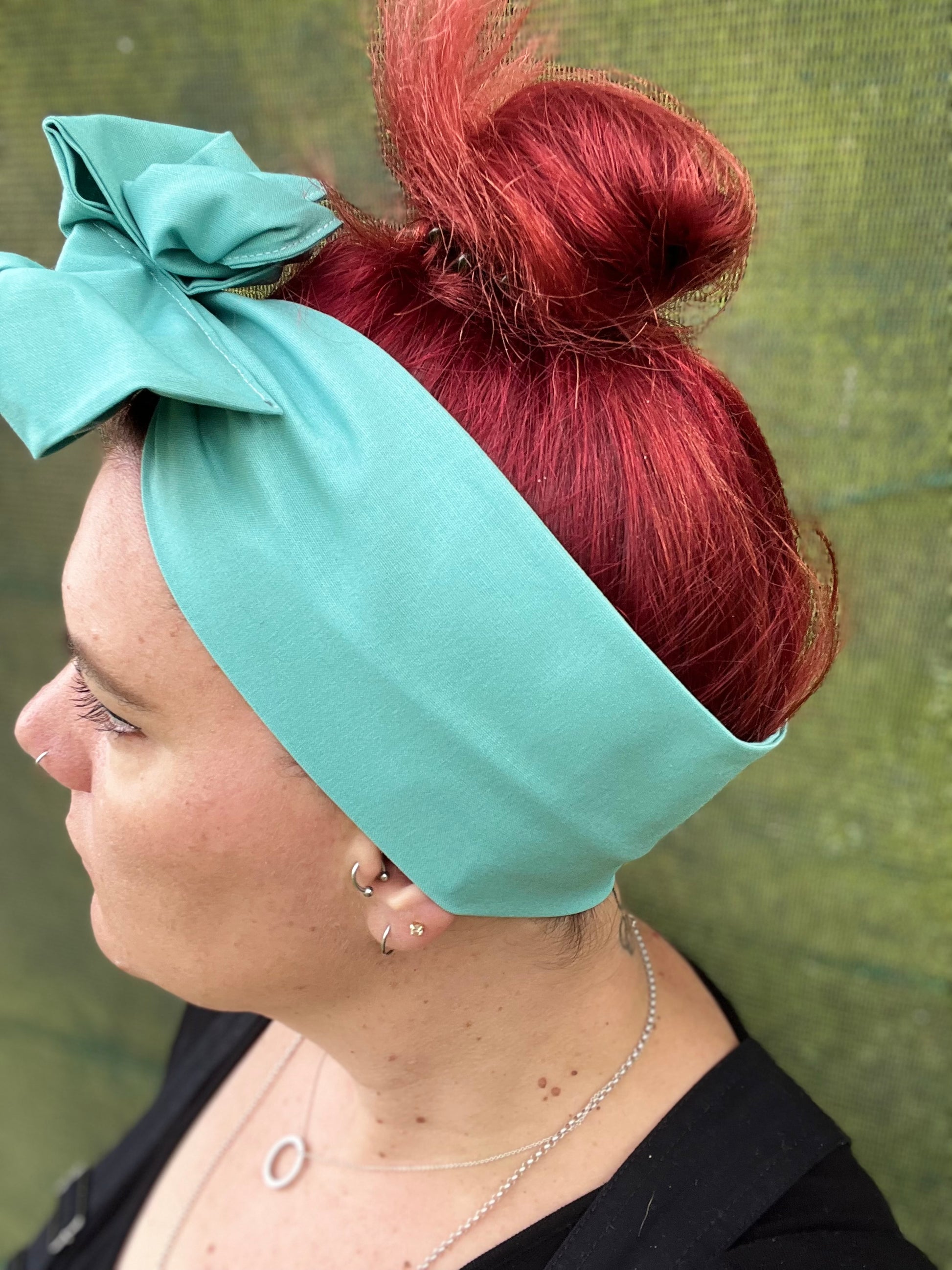 Cambridge Green Boho Wire Headband - Bae Bands Australia Twist Bow Wire Headband allows for your headband to stay in place all day with no headaches,