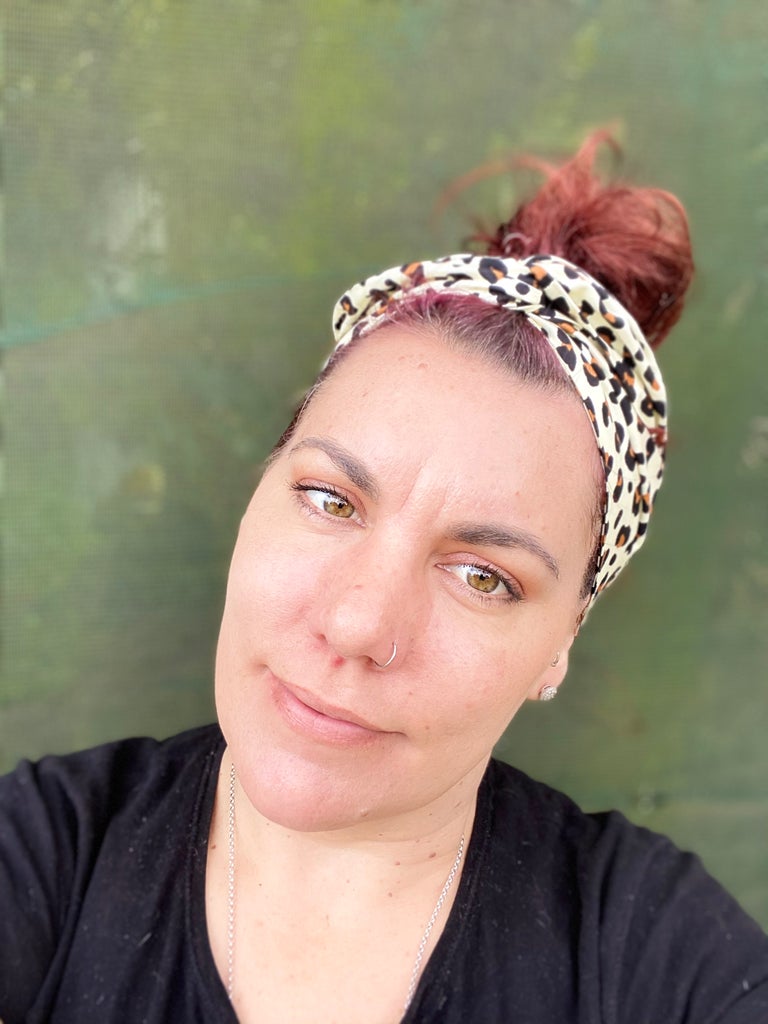 Cream and White Leopard Print Boho Wire Headband - Bae Bands Australia Twist Bow Wire Headband allows for your headband to stay in place all day with no headaches,