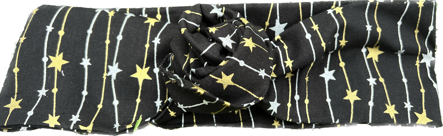 Gold & Silver Stars Wired Head Wrap