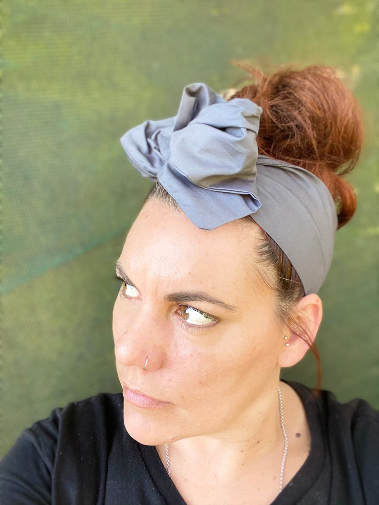 Light Grey Boho Wire Headband - Bae Bands Australia Twist Bow Wire Headband allows for your headband to stay in place all day with no headaches,