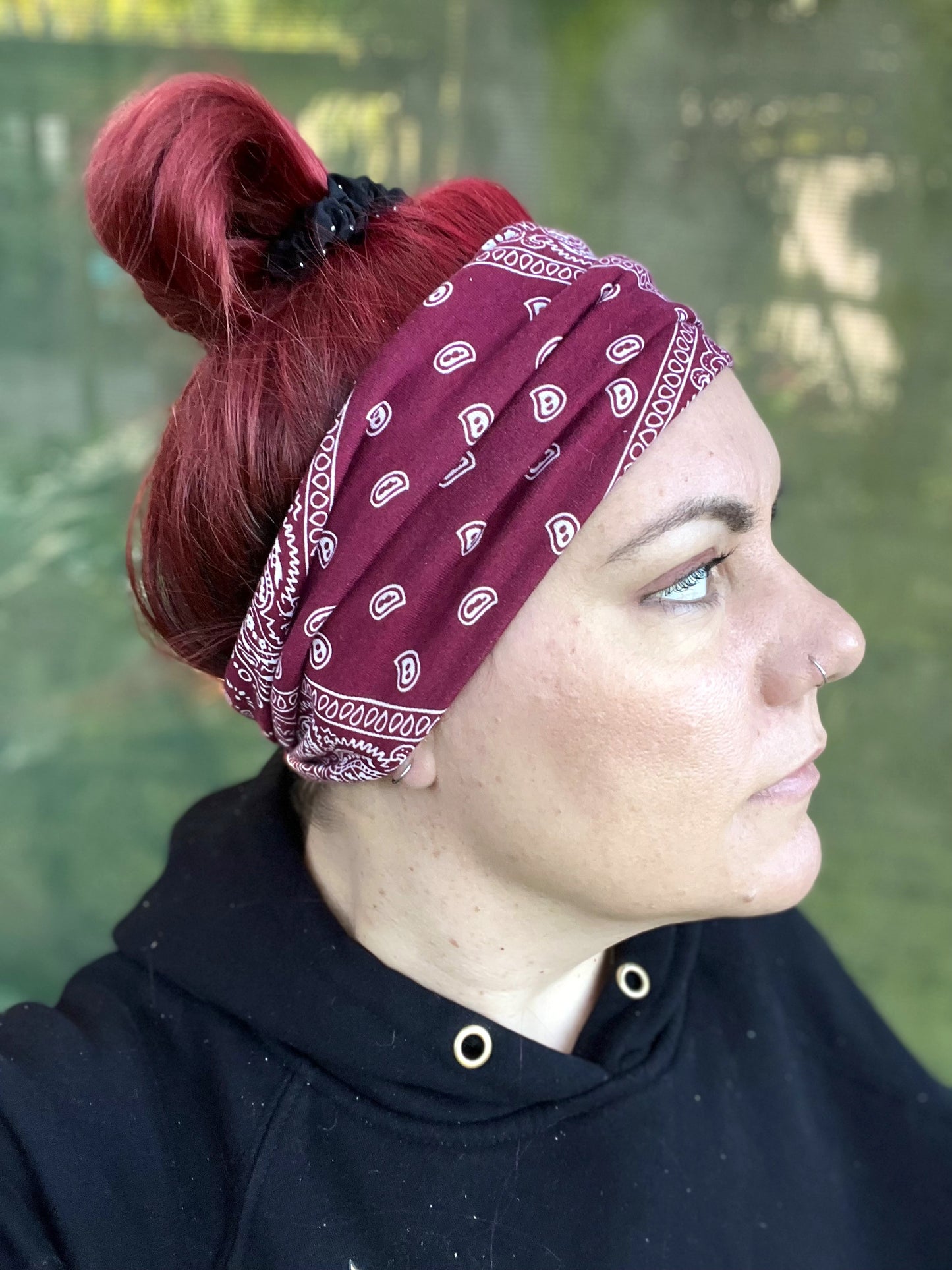 Red Paisley Stretch Headband
