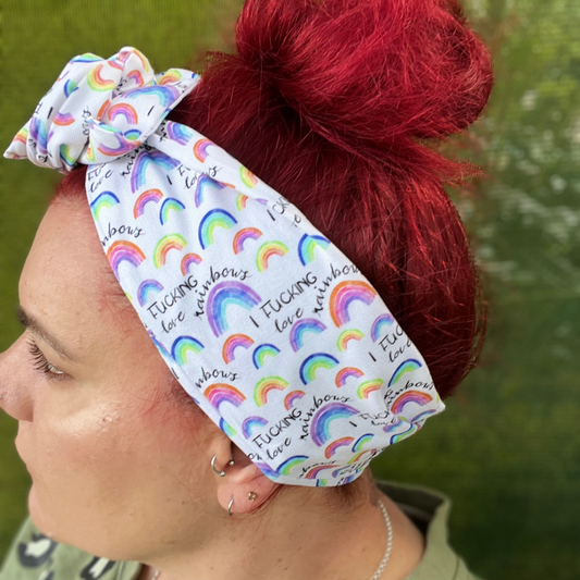 I Fu**ing Love Rainbows Wired Head Wrap