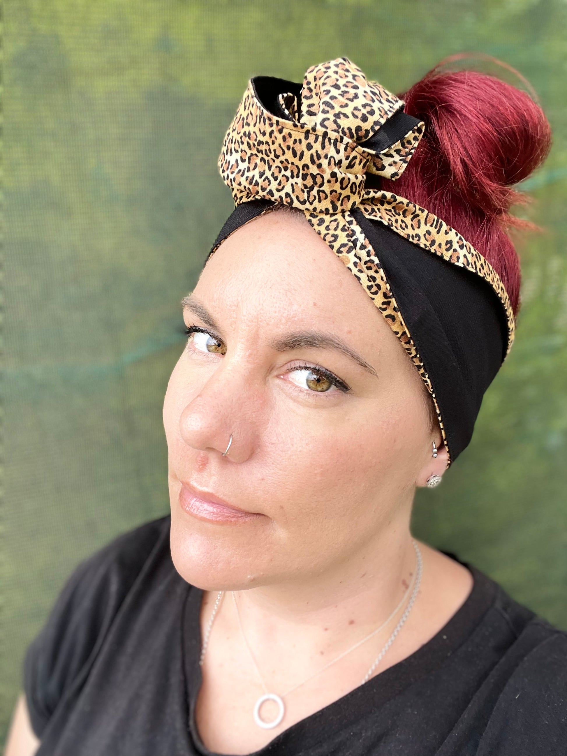 Leopard on Black Boho Wire Headband - Bae Bands Australia Twist Bow Wire Headband allows for your headband to stay in place all day with no headaches,