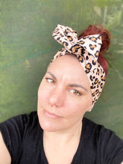 Pink Leopard Boho Wire Headband - Bae Bands Australia Twist Bow Wire Headband allows for your headband to stay in place all day with no headaches,