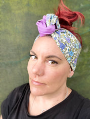 Purple Floral Reversible Boho Wire Headband - Bae Bands Australia Twist Bow Wire Headband allows for your headband to stay in place all day with no headaches,