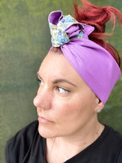 Purple Floral Reversible Boho Wire Headband - Bae Bands Australia Twist Bow Wire Headband allows for your headband to stay in place all day with no headaches,