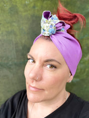 Purple Floral Reversible Boho Wire Headband - Bae Bands Australia Twist Bow Wire Headband allows for your headband to stay in place all day with no headaches,