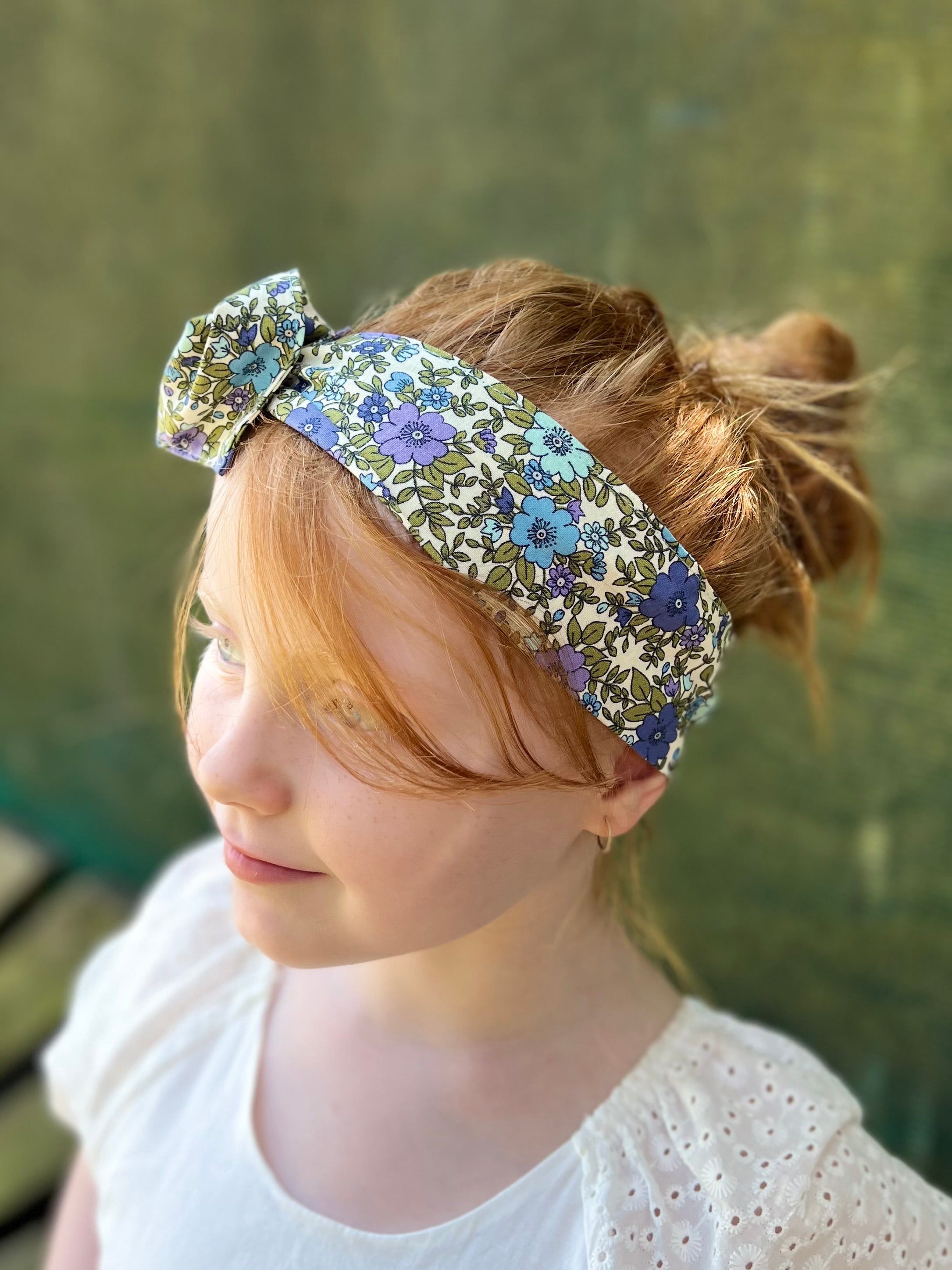 Purple Floral  -  Bae Kids Boho Wire Headband - Bae Bands Australia Twist Bow Wire Headband allows for your headband to stay in place all day with no headaches,