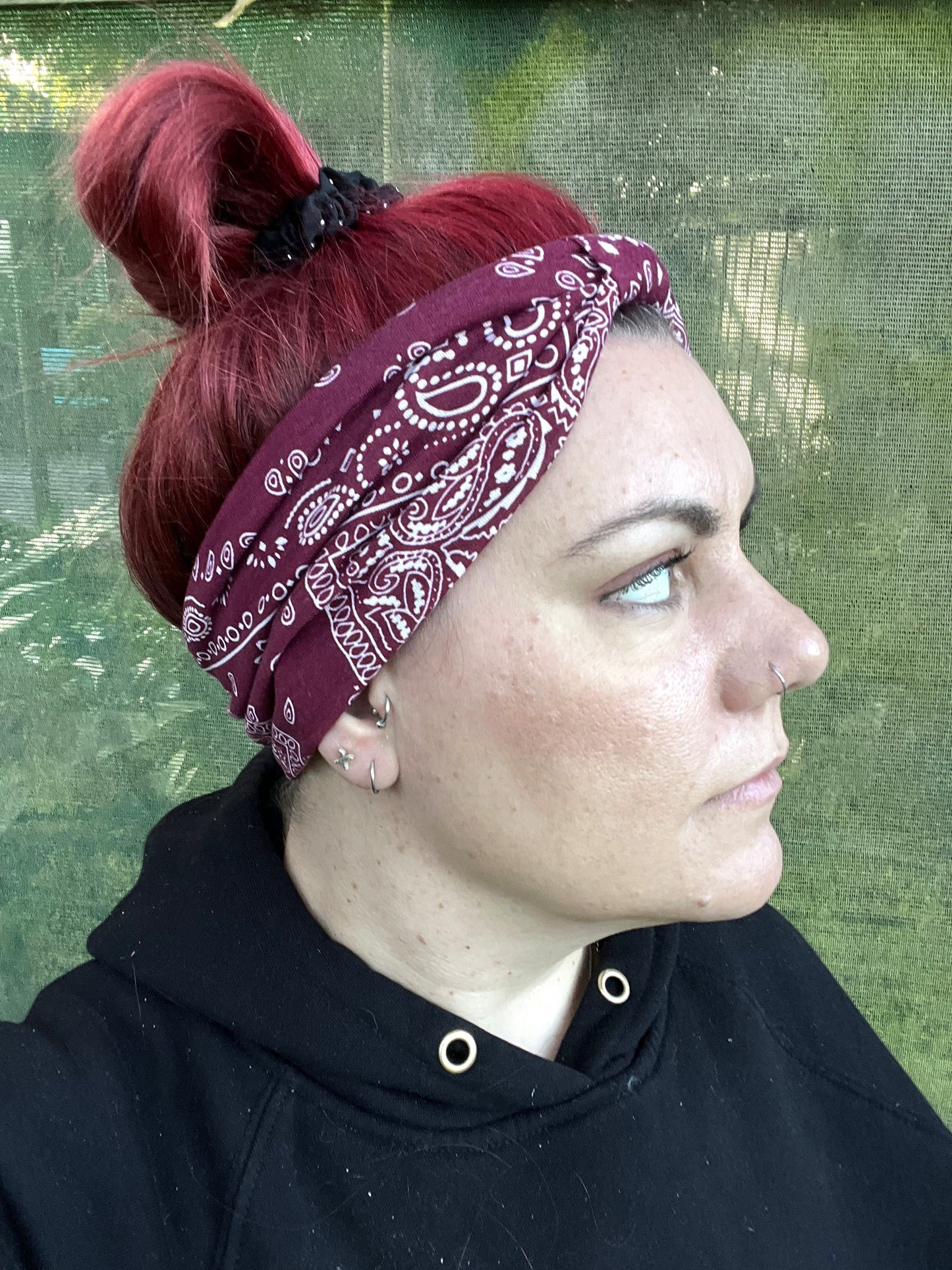 Red Paisley Stretch Headband