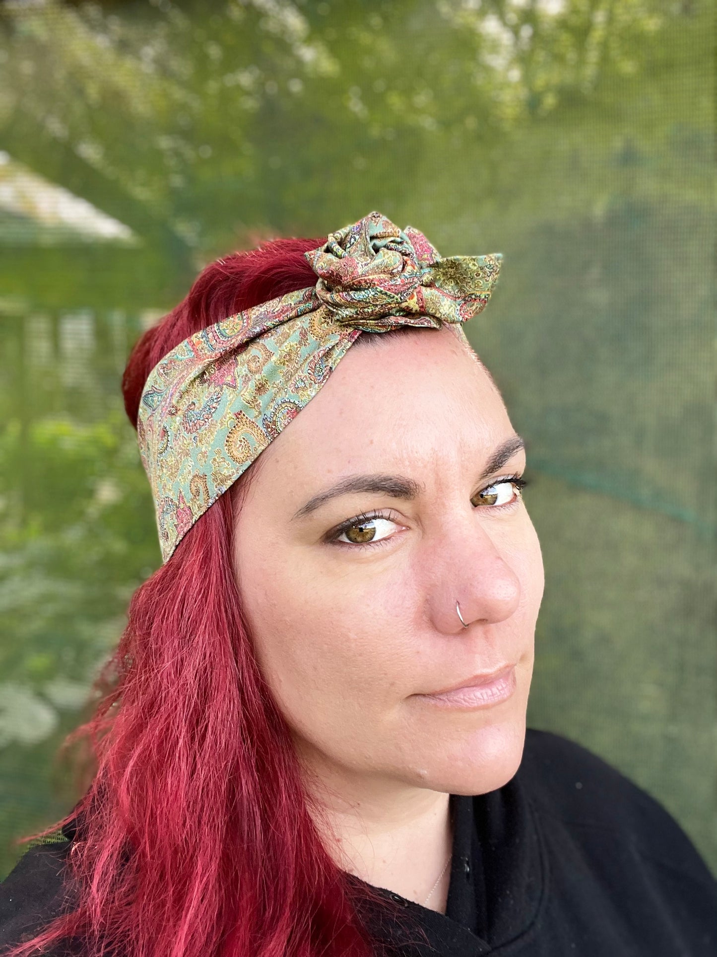 Sage Paisley Boho Wire Headband - Bae Bands Australia Twist Bow Wire Headband allows for your headband to stay in place all day with no headaches,