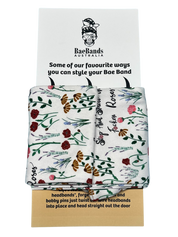 Stop and smell the Fu**king Roses on White Wired Head Wrap