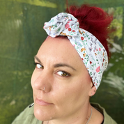 Stop and smell the Fu**king Roses on White Wired Head Wrap
