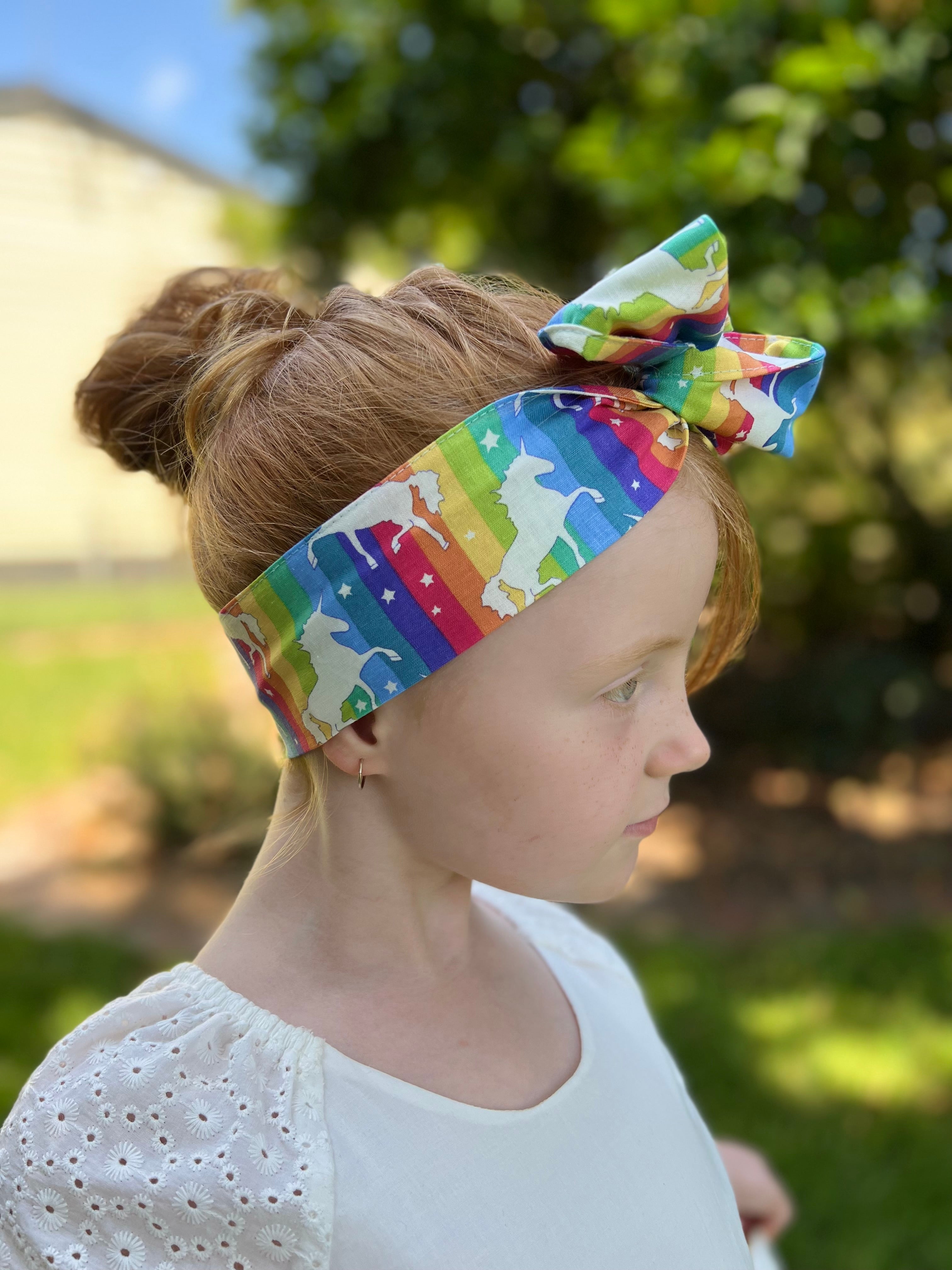Rainbow Unicorn  -  Bae Kids Boho Wire Headband - Bae Bands Australia Twist Bow Wire Headband allows for your headband to stay in place all day with no headaches,