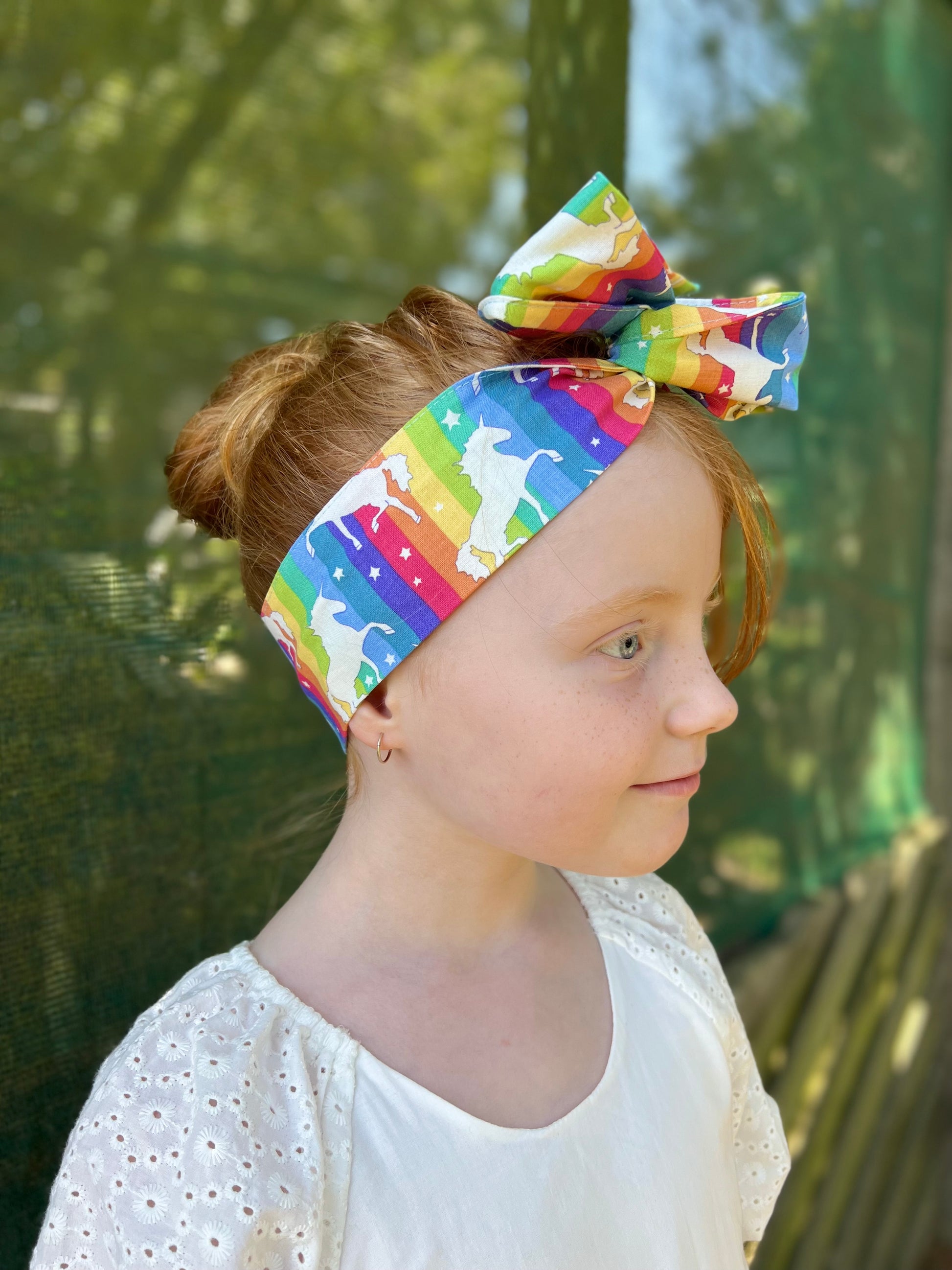 Rainbow Unicorn  -  Bae Kids Boho Wire Headband - Bae Bands Australia Twist Bow Wire Headband allows for your headband to stay in place all day with no headaches,