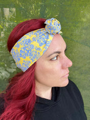 Vintage Blue Floral Boho Wire Headband - Bae Bands Australia Twist Bow Wire Headband allows for your headband to stay in place all day with no headaches,