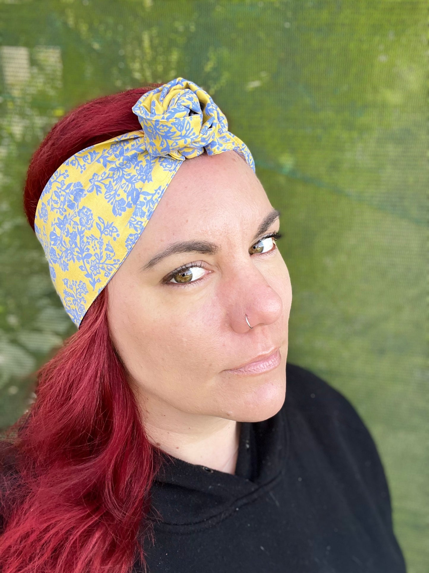 Vintage Blue Floral Boho Wire Headband - Bae Bands Australia Twist Bow Wire Headband allows for your headband to stay in place all day with no headaches,