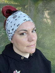 White Paisley Stretch Headband