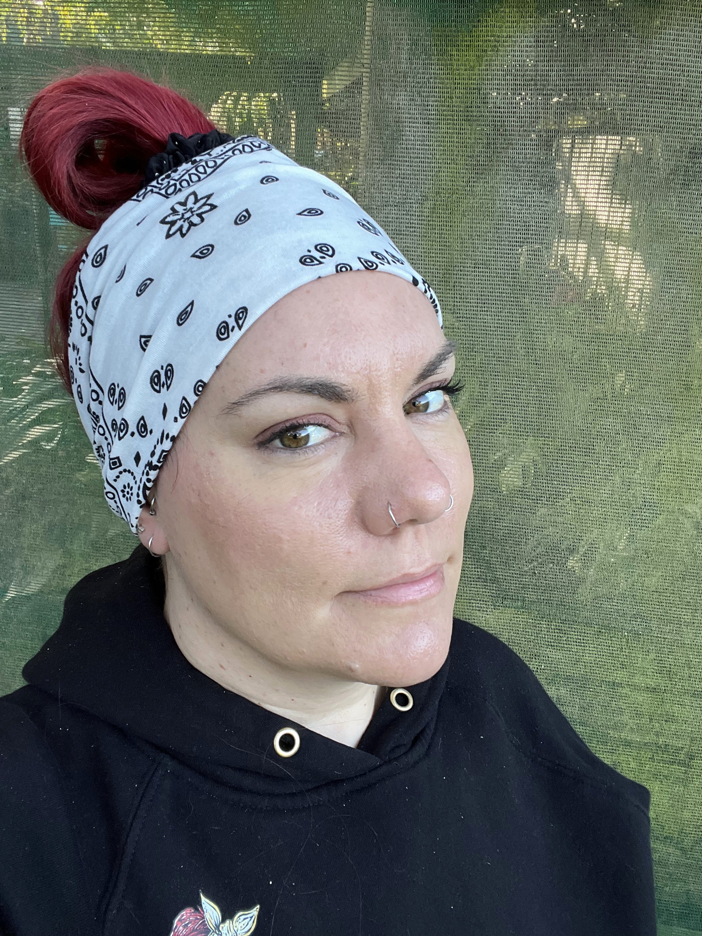 White Paisley Stretch Headband